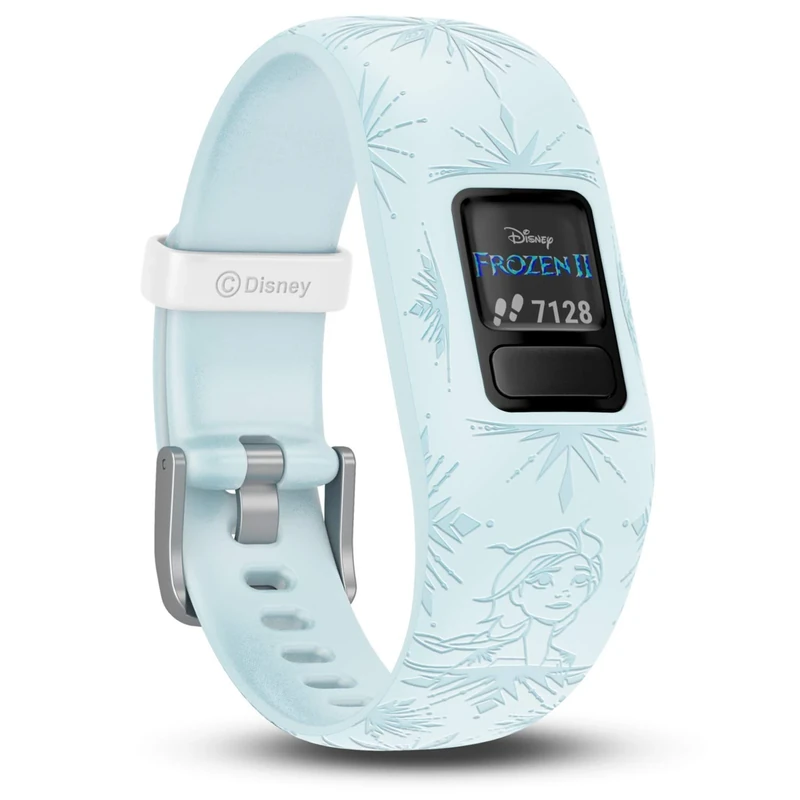 Garmin vivofit Jr.2 Disney Frozen 2 Elsa Fitness Activity Tracker for Kids, Adjustable Band - Pale Blue, One Size, 010-01909-18