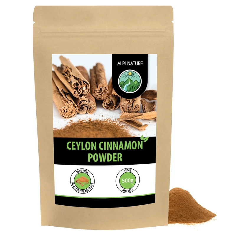 Alpi Nature Ceylon Cinnamon Powder 500g 1.1 lb, Ground Cinnamon Sticks for Baking and Cooking