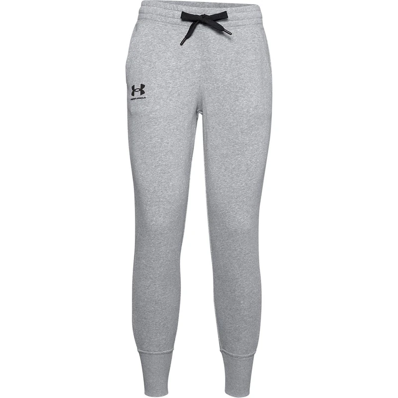 Under Armour Rival Fleece Joggers Trousers, Women Grey, Steel Medium Heather/Black/Black (035), XL
