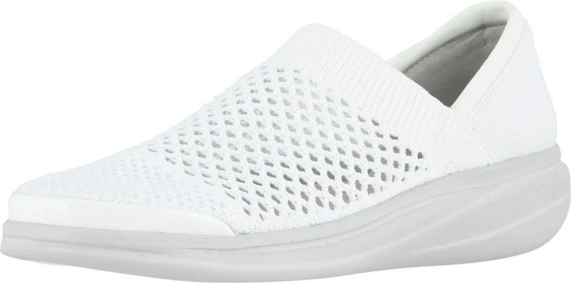 BZees Women's Charlie Slip-ons Loafer, White, 9 UK