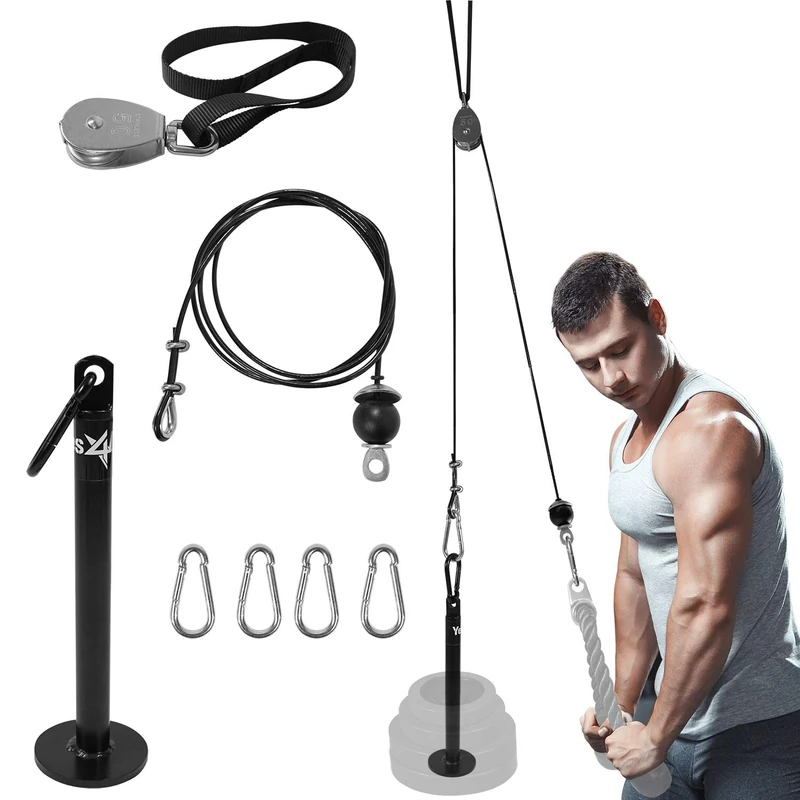 Yes4All Unisex Jxlx Yes4All Unisex s UU2F LAT Ultimate Cable Attachments for Standard Olympic 1 2 inch Weight Plate, I. 2.5 & 5.1 Cm Weight Plate: Pulley System with Loading Pin, Pack of UK