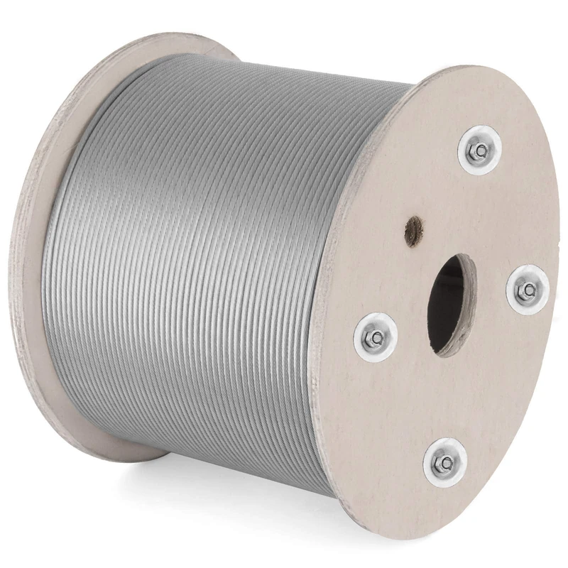 Mophorn Metal Cable, T316 Steel Cable, 316 Stainless Steel Towing Ropes with a 2T Hook for Flat Trailer Truck (300m 1x19)