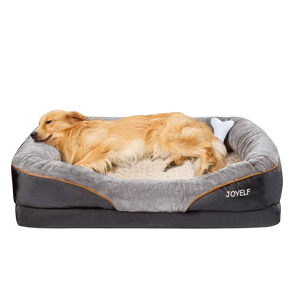 JOYELF XLarge Memory Foam Dog Bed, Orthopedic Dog Bed & Sofa with Removable Washable Cover and Squeaker Toy as Gift
