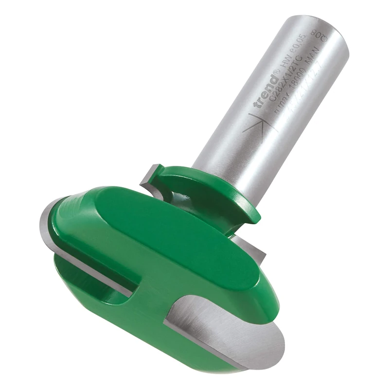 Trend CraftPro Drawer Pull Router Cutter Bit, 1/2 Inch Shank, 45mm Cut Diameter & 5mm Cut Radius, Tungsten Carbide Tipped, C282X1/2TC, Black