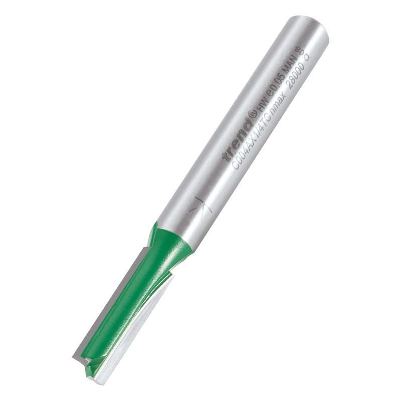 Trend Two Flute Straight Router Cutter, 1/4 In Shank, 5.5mm x 19mm