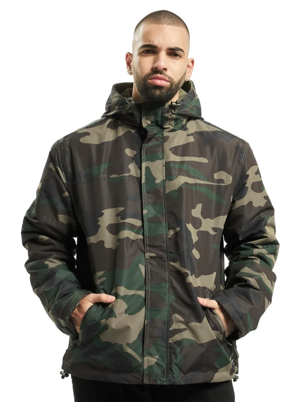 Brandit Frontzip Windbreaker, color: woodland, size: L