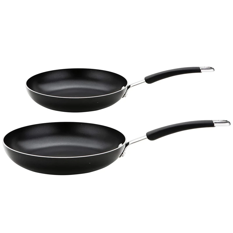 Meyer Non Stick Frying Pans Set of 2 - Suitable as Frying Pans for Induction Hob, 20 & 28cm, Dishwasher Safe, Soft Grip Heat Resistant Handles, 10 Year Guarantee