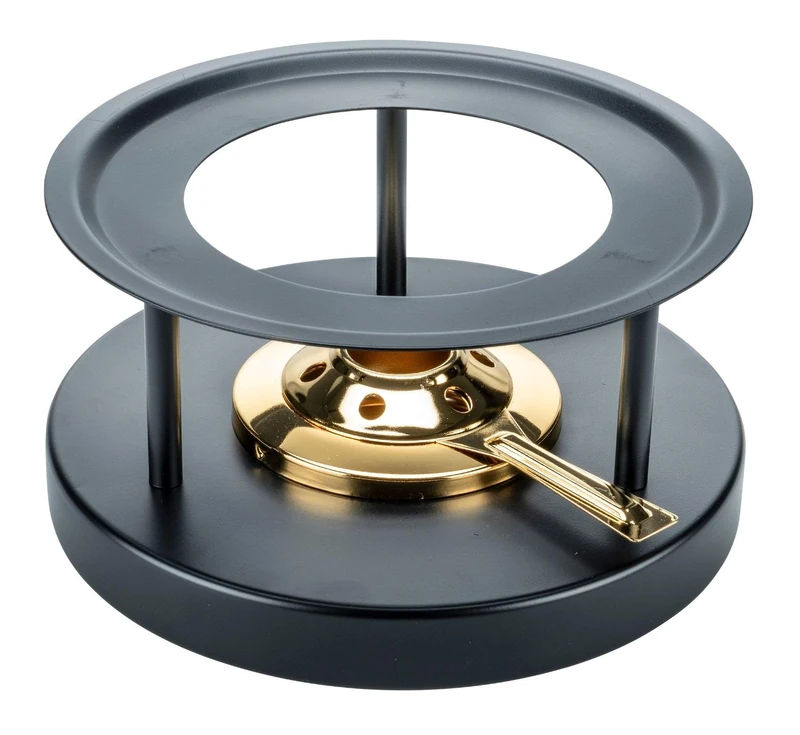 Kuhn Rikon Rechaud Simple with Gold Burner - Classic Fondue Stand with Powder-Coated Finish, Includes Paste Burner, Perfect for Cheese and Meat Fondue, Stylish Tabletop Design - Image 1