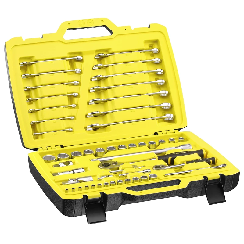 STANLEY FATMAX Juego de vasos 1/4" + 1/2" - 49 piezas
