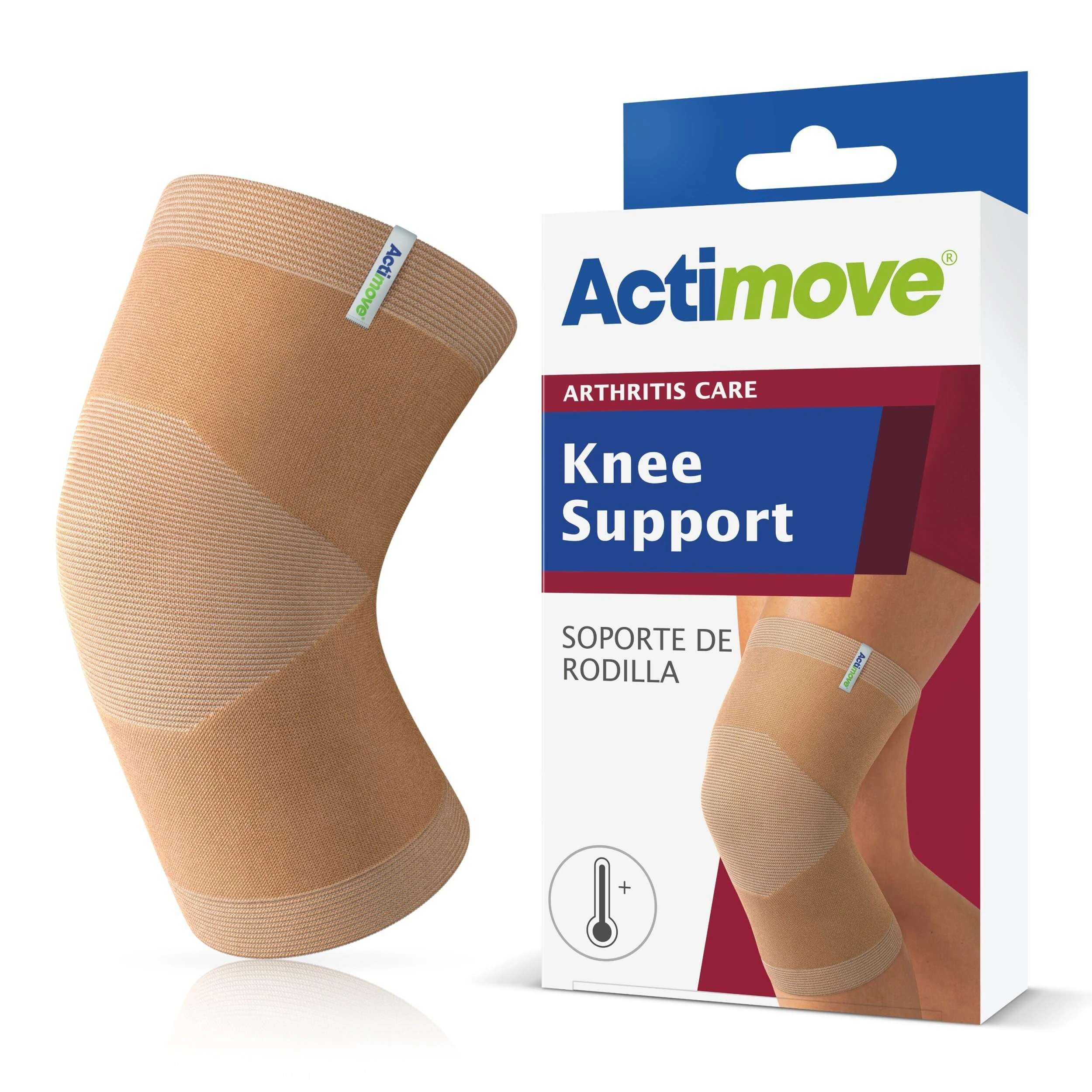 Actimove® ARTHRITIS CARE Knee Support - Light Compression Support and Therapeutic Warmth For Knee Arthritis - Heat-Retaining Ceramic Fibre Yarns - Beige, XXLarge