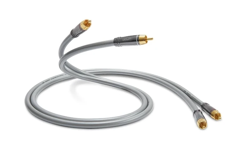 QED Performance Audio 40i 2m RCA Stereo Audio Cable for Connecting 2 Phono Connectors to 2 Phones Solid Complementary Conductor™ Technology and Anamate™ RCA Connectors - Black