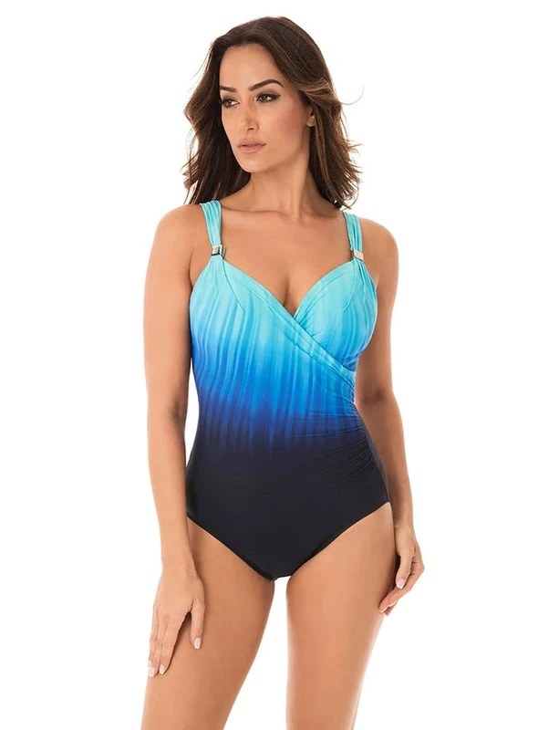 Miraclesuit 6522617-TWI Women's Belle Trois Siren Twilight Blue Underwired Shaping Swimsuit 10