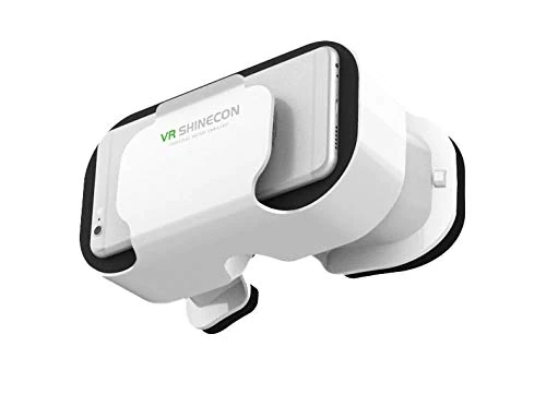 VR 5.0 Headset for Wiko Rainbow Lite Smartphone Virtual Realite 3D Glasses Games Adjustable (White)