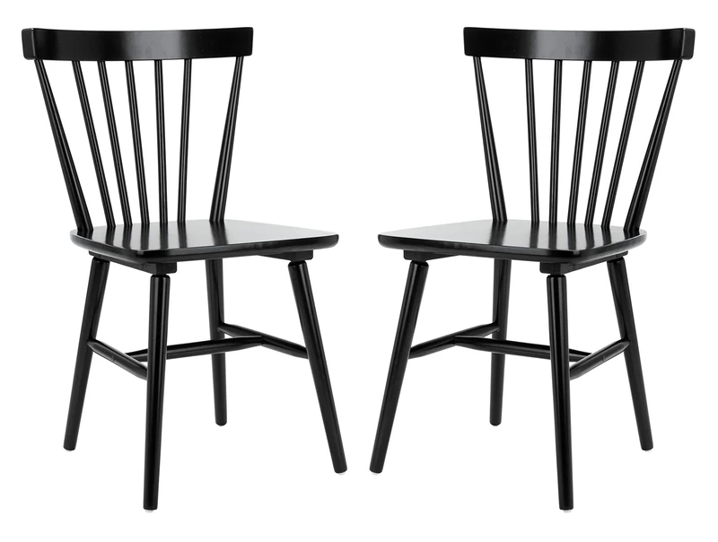 SAFAVIEH Home Winona Farmhouse Black Spindle Back Dining Chair, Set of 2
