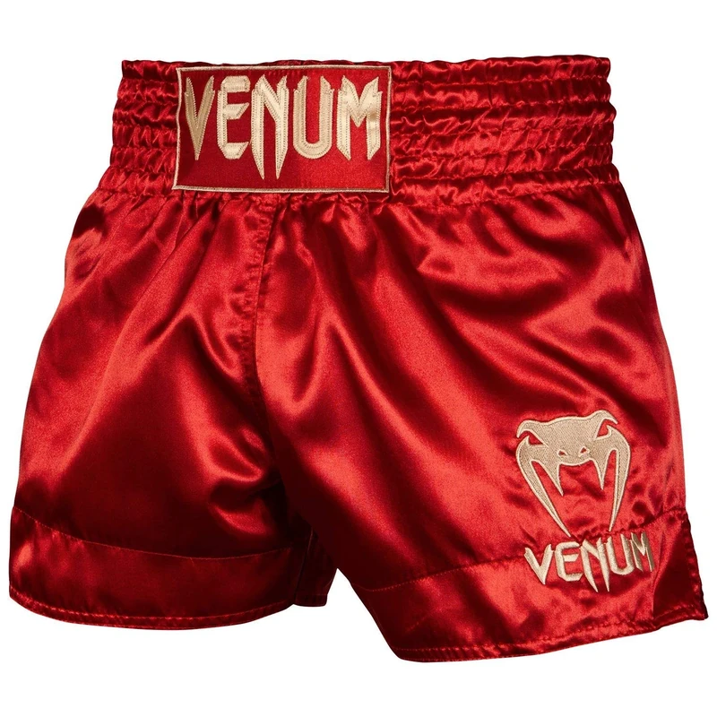 Venum, Classic Muay Thai Shorts, Men's, XS, Bordeaux/Gold