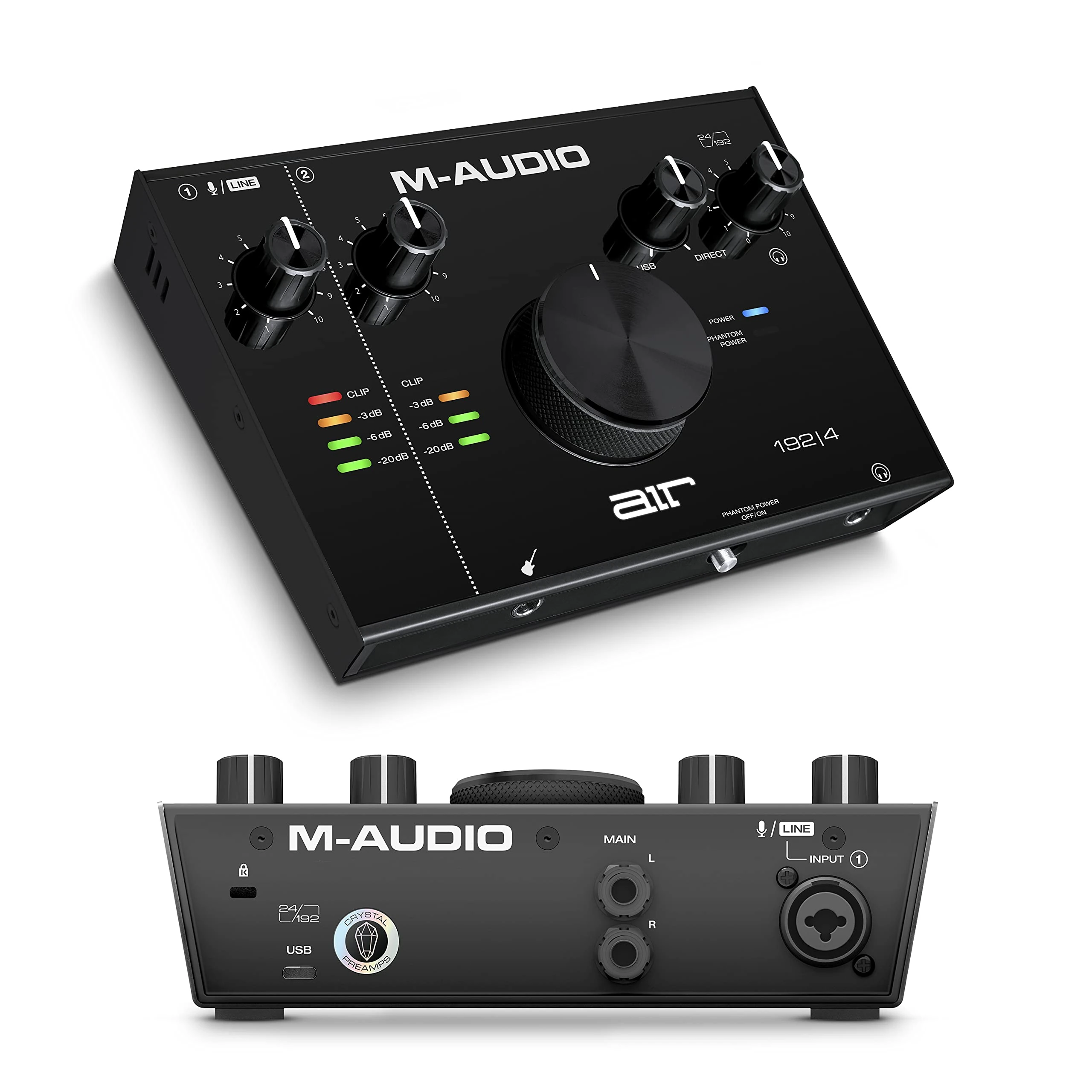 M-AUDIO AIR 192x4 USB C Audio Interface for Recording, Podcasting, Streaming with Studio Quality Sound, 1 XLR in and Music Production Software