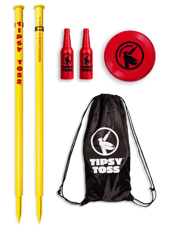 GoSports Tipsy Toss Game Set - Flying Disc Bottle Drop Game