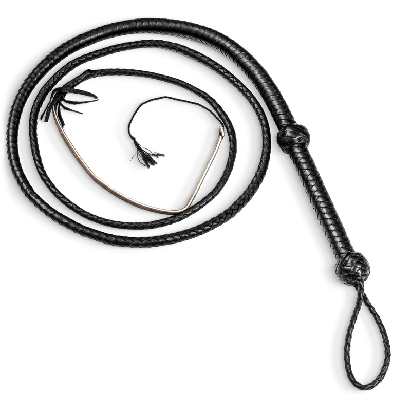 Indiana Jones Style Bull Whip 6 Foot 8 Plaits Real Cow Hide Leather Bullwhip Black