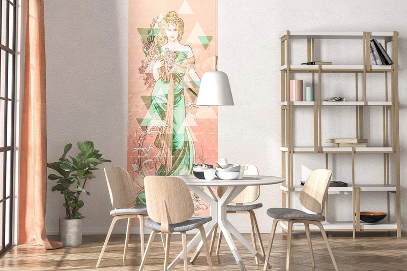 Komar Printemps HX2-005 Non-Woven Photo Wallpaper XXL Decoration Art Nouveau Bedroom Living Room Office Hallway Size 100 x 280 cm (Width x Height) Multi-Coloured