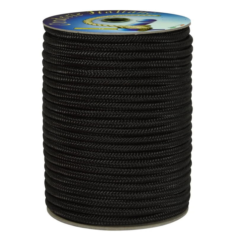 Corderie Italiane 006063452 Polypropylene Braid, Black, 8 mm, 100 m