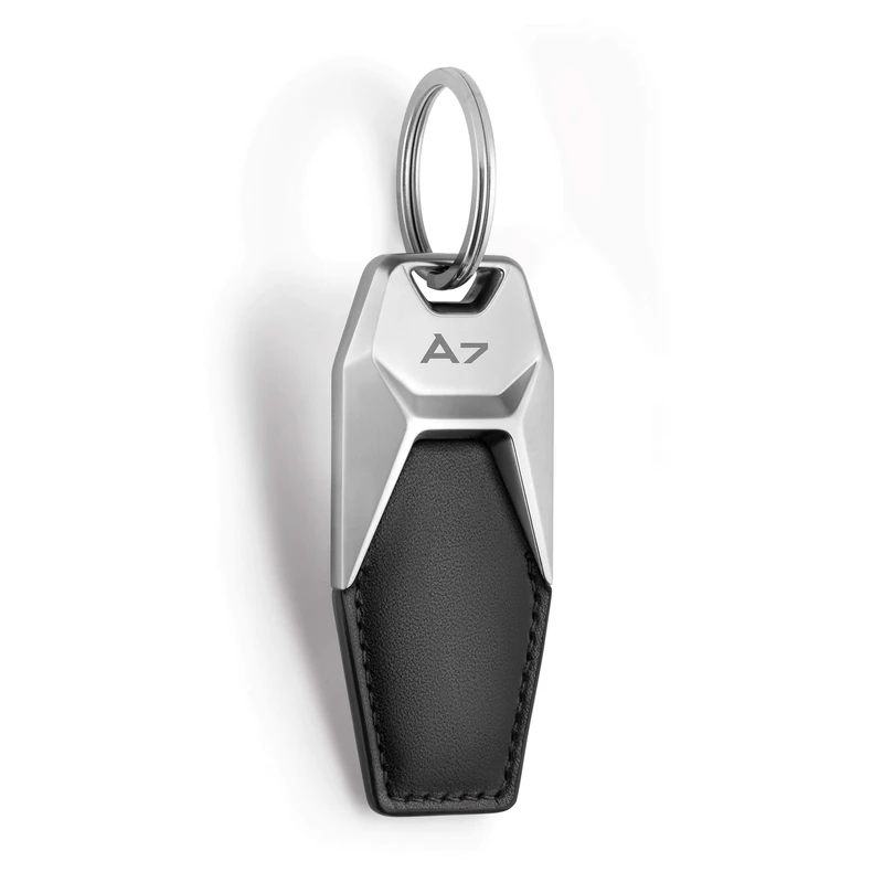 Audi collection 3181900607 Audi A7 Leather Keyring, Black/Silver, M