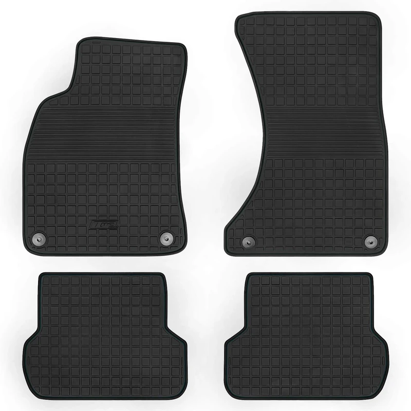 San Auto Car Floor Mats Custom Fit for Audi A4 2017 2018 2019 2020 2021 Full Black Rubber Auto Floor Liners Set All Weather Heavy Duty Odorless
