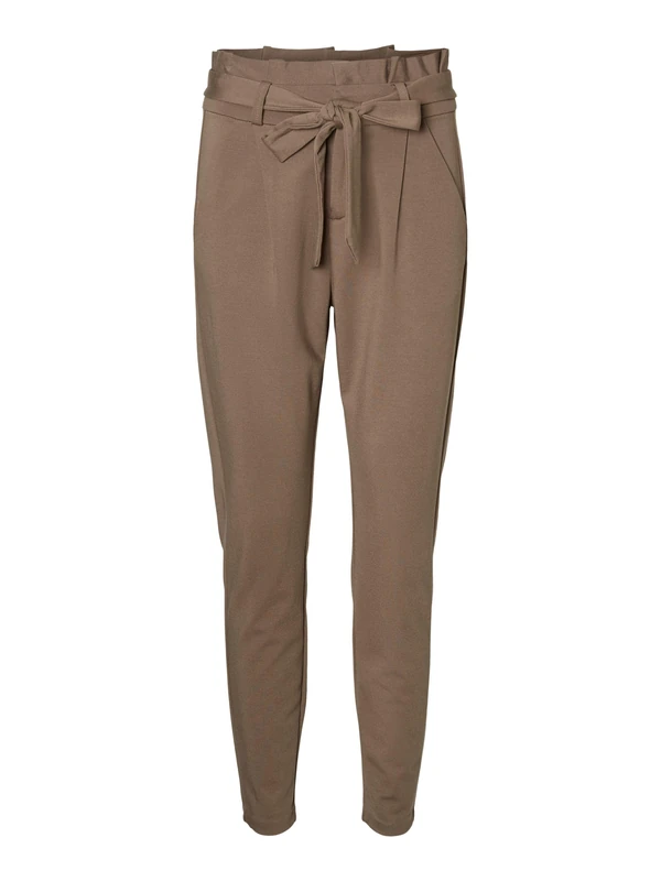 Vero Moda Women's Vmeva Hr Loose Paperbag Pant Noos Ki Trouser, Brown (Bungee Cord Bungee Cord), L UK