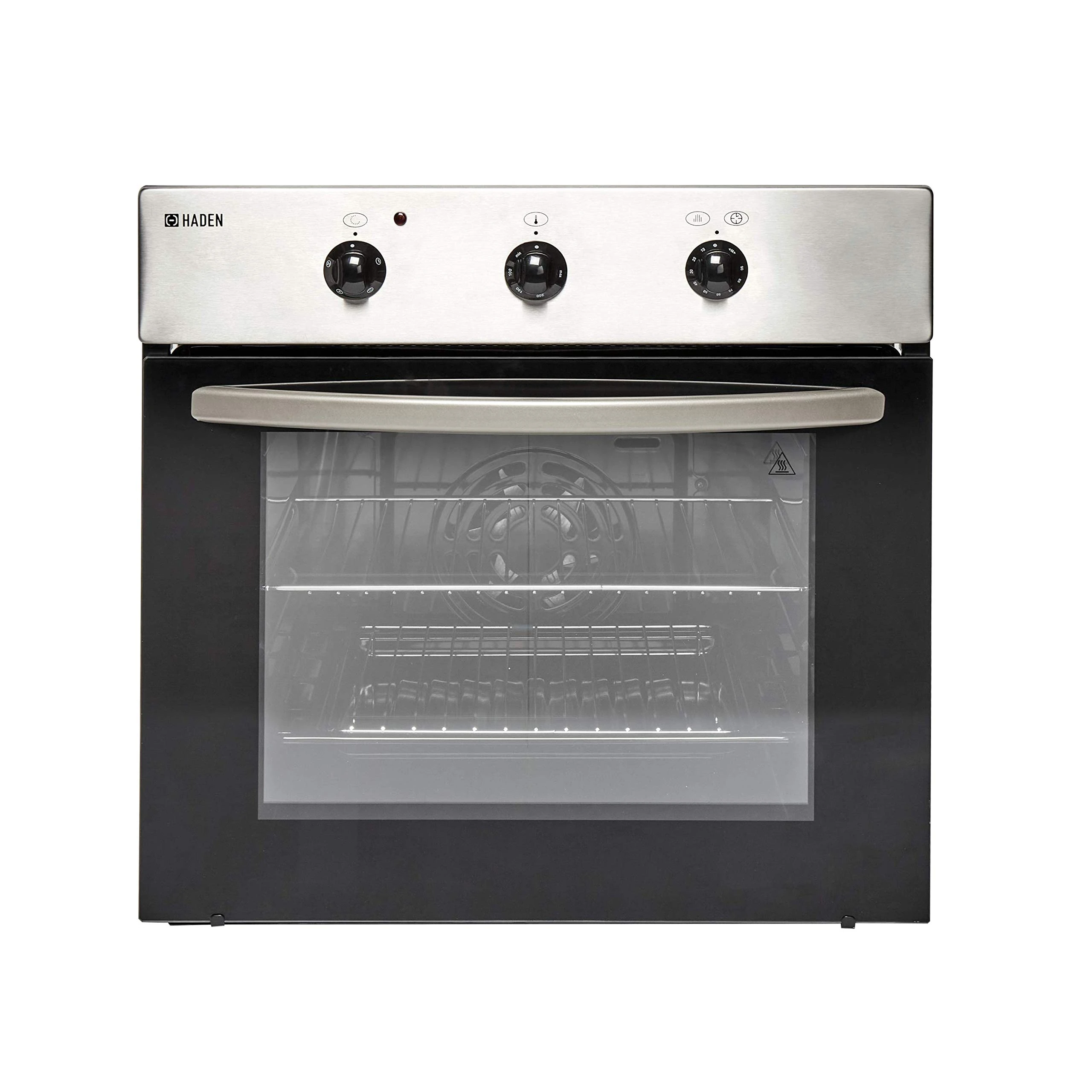 Haden 60cm Built in Electric Oven - 64L Capacity, Stainless Steel, Energy-Efficient, High Wattage Grill, Cooling Fan, and Easy To Clean Interior, Timer
