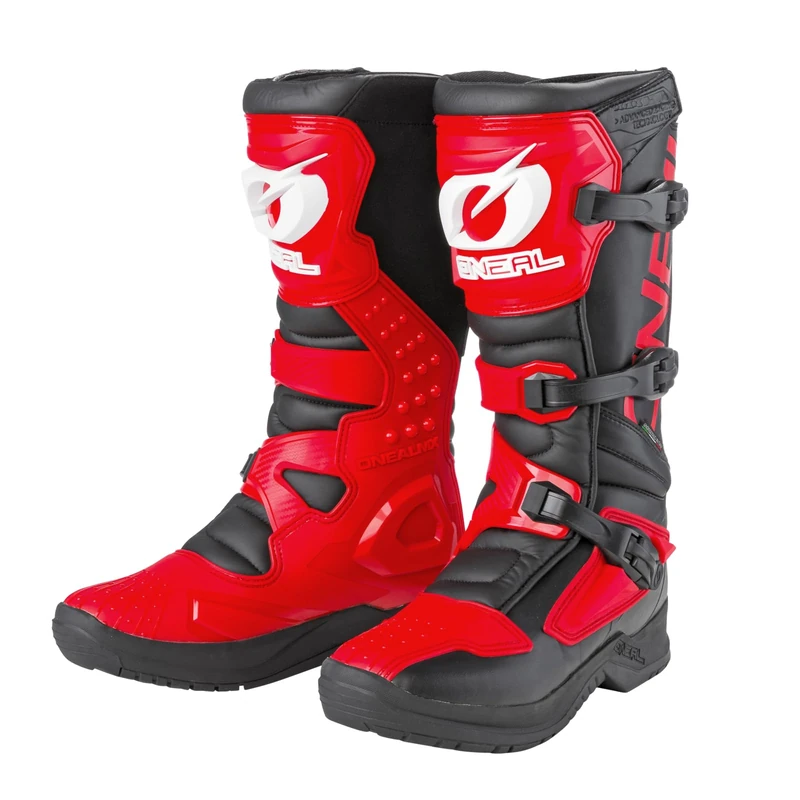 O'NEAL | Motocross Boots | Motorcycle Enduro | Inner Ankle, Foot, and Shift Zone Protection, Perforated Lining, Microfibre | Boots RSX | Adult | Red | Size 49