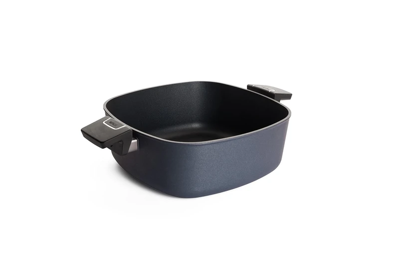 Woll Diamond Lite Square Cast Casserole Dish 28 x 28 cm, 10.5 cm High, 6 Litres 2 Side Handles - Suitable for Ceran, Gas, Electric, Halogen - Non-Induction Capable, Oven-Safe, Anthracite