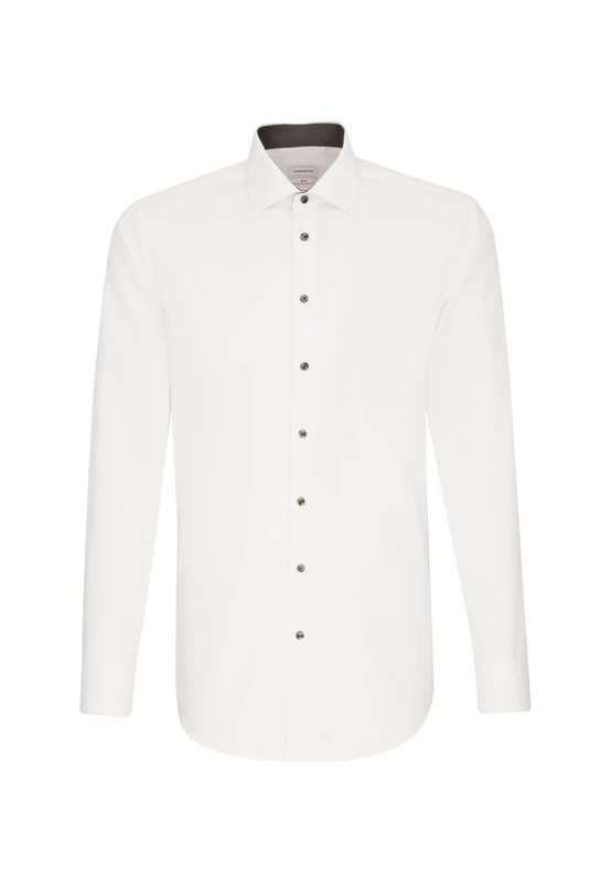 Seidensticker Men's Seidensticker Herren Business Hemd Slim Fit Formal Shirt, White (Weiß 01), 37