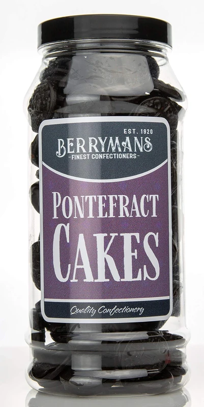 Original Pontefract Cakes Aniseed & Liquorice Gums Retro Sweets Gift Jar By Berrymans Sweet Shop - Classic Sweets, Traditional Taste.