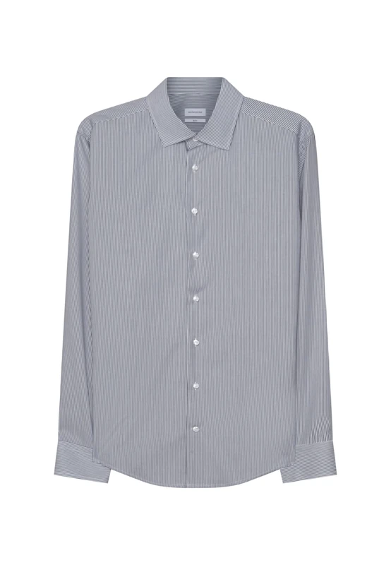 Seidensticker Men's Non-iron Poplin Business Shirt in Slim with Kent-Collar Shirt,Blue (Dunkelblau 19),40