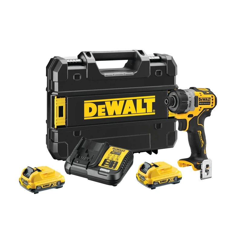 DeWALT DCF601D2-QW Cordless Screwdriver (1/4 Inch), 12 V / 2 Ah, Black/Yellow