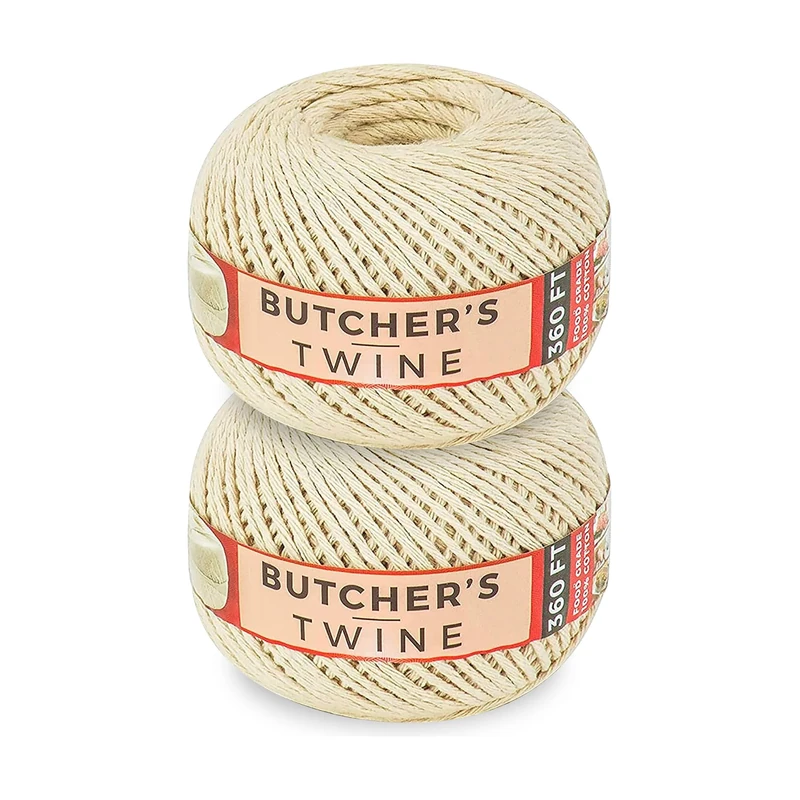 SteadMax Butchers Twine, 200m (2mm) Natural Cotton String, Food Safe Cooking, Trussing Meat Roasting, Kitchen Use, Durable Butcher String for Baking, Wrapping, Easy Dispensing, DIY Crafting (2 Pack)