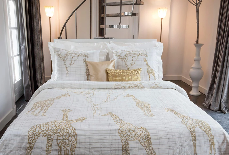Yellow Savanna Duvet Cover, 100% Cotton Satin, Off-White, 135 x 200 Cm, 1.0 Pieces - Image 1