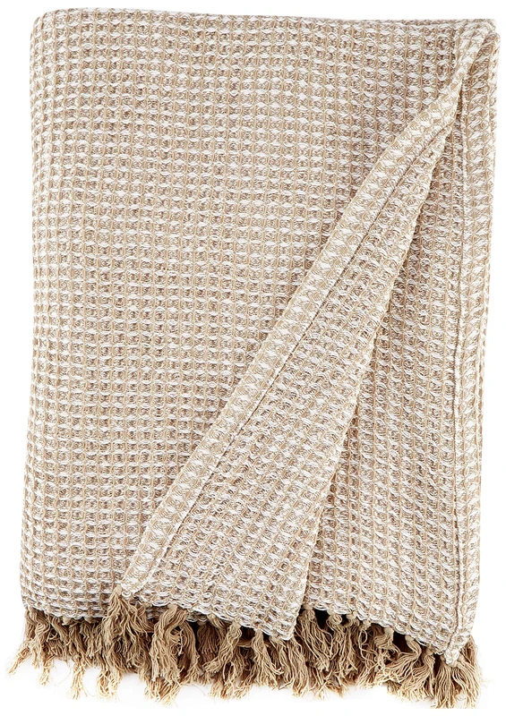 Heckett Lane Plaid, Beige, 150 x 200 cm - Image 1