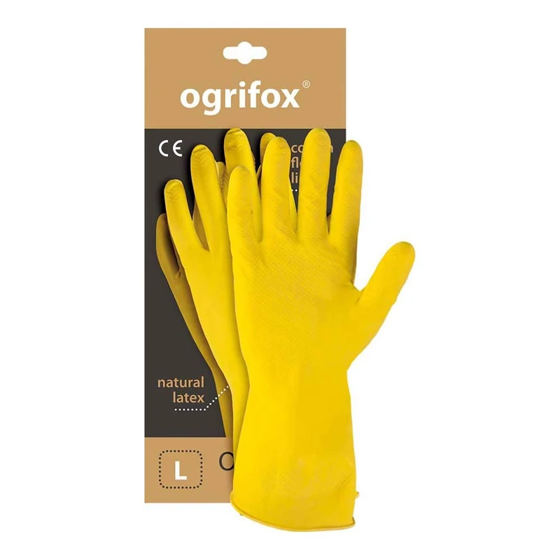 Ogrifox OX-Flox_M Protective Gloves, Ox.11.310 Flox, Yellow, Medium Size, Pack of 240 - Image 1