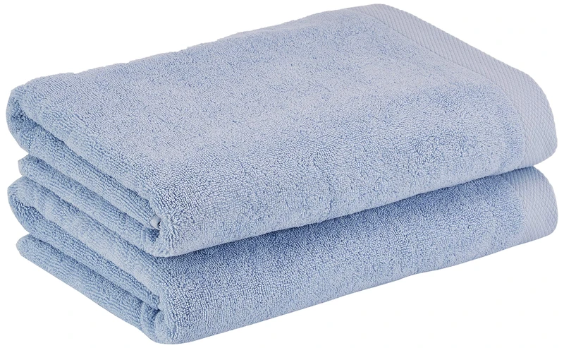 Heckett Lane Bath Shower Towel, 100% Cotton, Arctic Ice, 70 x 140 Cm, 2.0 Pieces