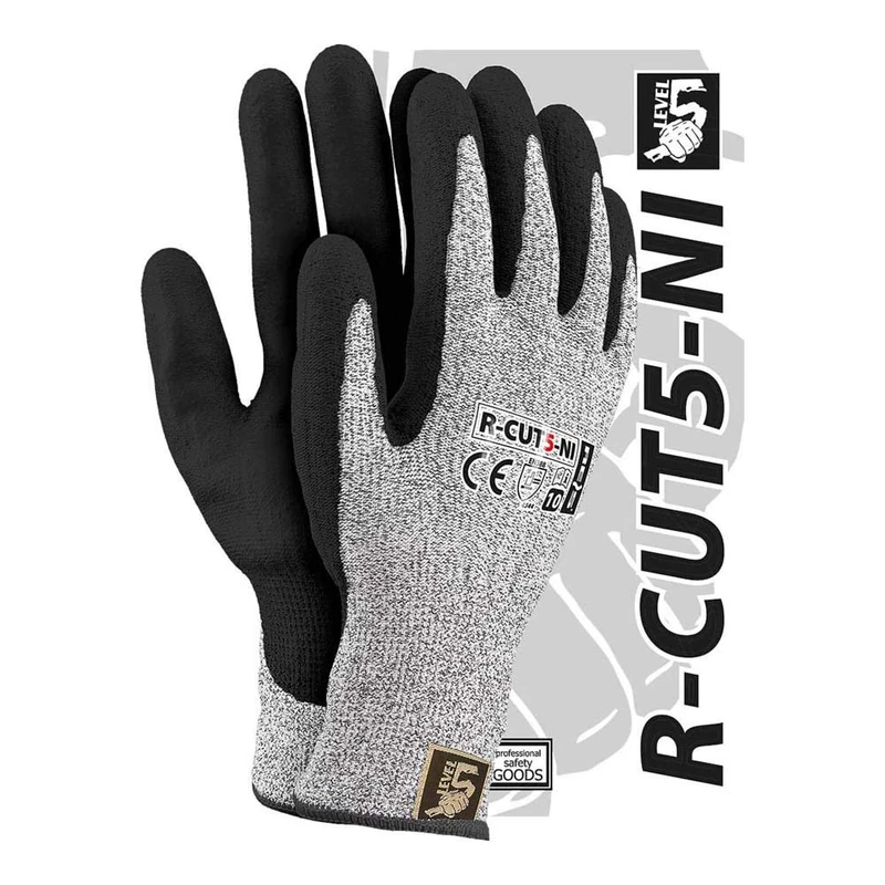 Reis R-CUT5-Ni_8 Level5 Protective Gloves, Black-White-Black, 8 Size, Pack of 12 - Image 1