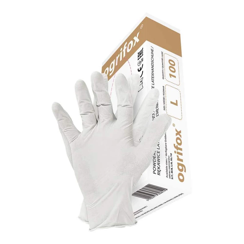 Ogrifox OX-Lat_L Protective Gloves, Ox.11.358 Lat, White, Large Size - Image 1