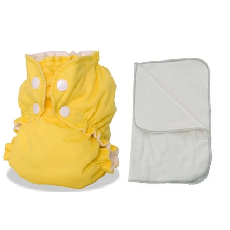 APPLECHEEKS Cloth Diapers - Washable Couche Kit - Enfant - Taille 3 (14-30 kg) - Citron Zeste - APPLECHEEKS