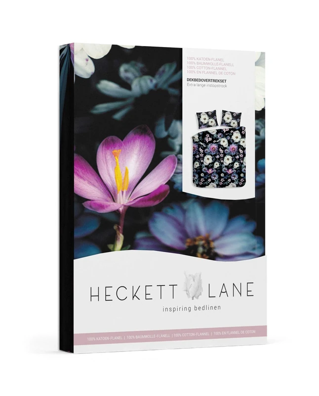Heckett Lane Amelia Duvet Cover, 100% Cotton Flannel, Imperial Purple, 240 x 220 cm, 1.0 Pieces