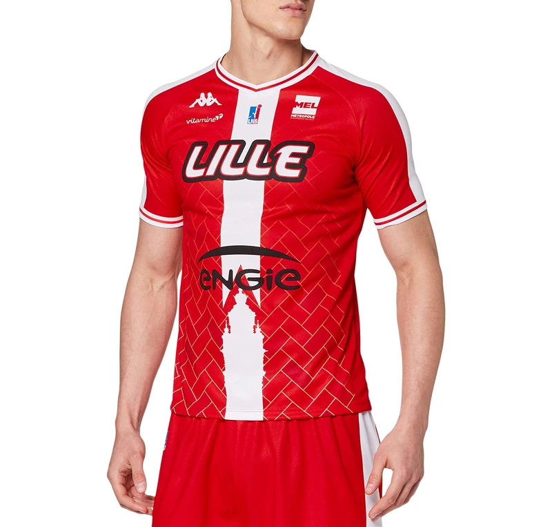 LMBC Lille 2019-2020 Unisex Outdoor Basketball Jersey, Unisex_Adult, Maillot_EXT_Lille, red, S