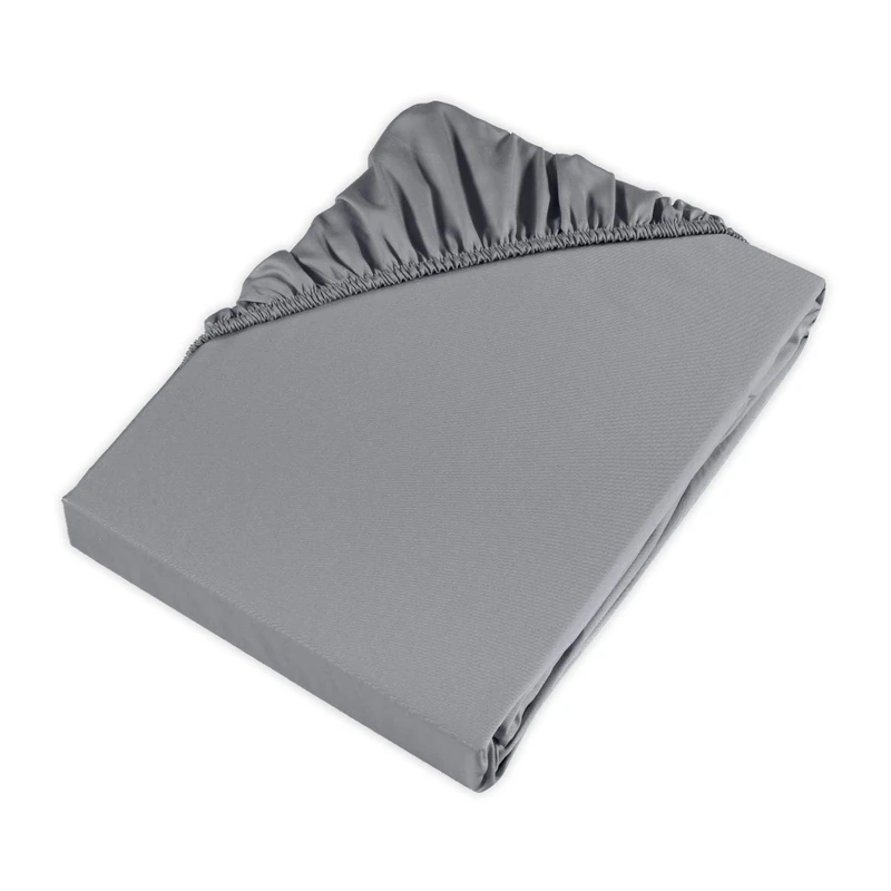 Möve fitted sheet 200 x 200 x 30 cm made of 100% cotton satin (300 tc), grey