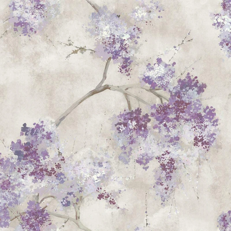 RoomMates RMK11464RL Purple Weeping Cherry Tree Blossom Peel and Stick Wallpaper