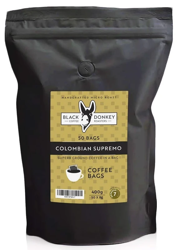 Black Donkey | 50 Coffee Bags | Colombian Supremo