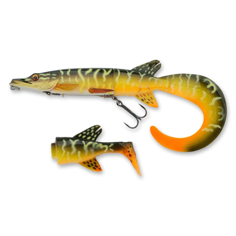Savage Gear 3D Hybrid Pike Fishing Bait, 4 1/2 oz, Pike, Realistic Contours, Colors & Movement, Durable ABS Construction, Heavy-Duty Treble Hooks, Line Thru Wired Design, Replaceable PVC Tails - Image 1