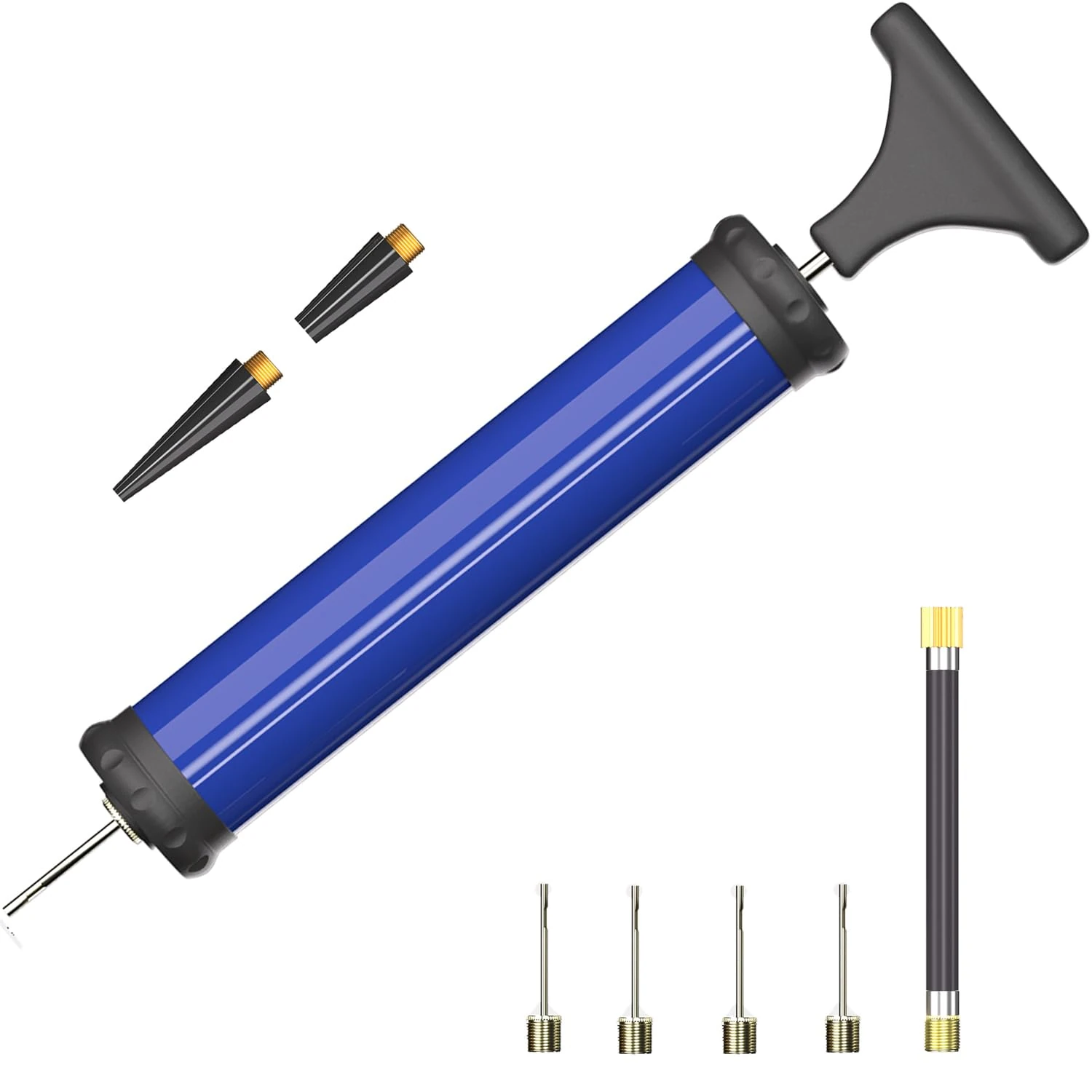 DDUO Portable Ball Pump,Air Pump Inflator Kit with Needle,Nozzle, Extension Hose Hand Pumps for Basketball Football Volleyball Water Polo Rugby Exercise Sports Ball