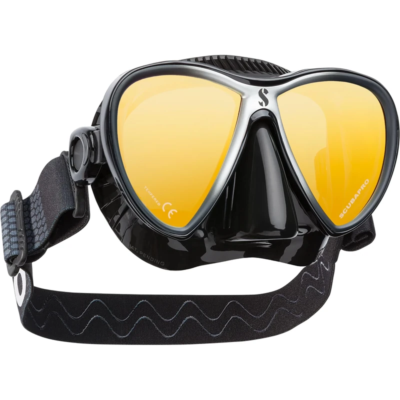 SCUBAPRO Synergy Twin Diving Mask with Comfortable Strap (Black/Blue)